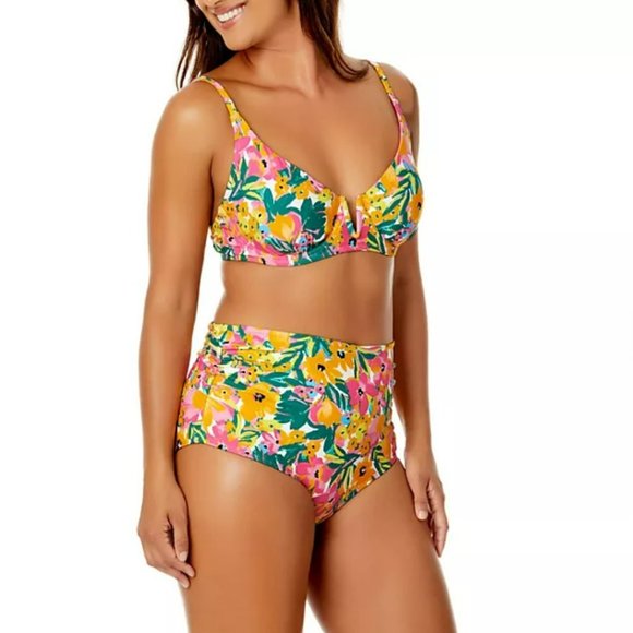 NWT Anne Cole Limited Edition Bikini Swim V-Wire Top and Convertible Bottoms - Picture 2 of 16